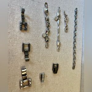 Variety of necklace and bracelet extenders silver